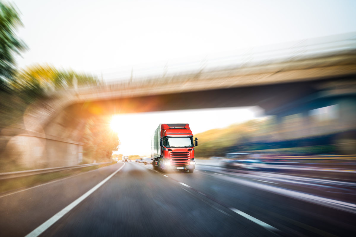 Lorry on motorway